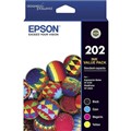 EPSON 202 INK CARTRIDGE 4 COLOUR VALUE PACK BLACK CYAN MAGENTA YELLOW