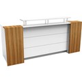 COUNTER RECEPTION DESK RAPIDLINE MARQUEE  2400 X 855 X 1150MM GLOSS WHITEZEBRA