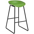 RAPIDLINE ARIES BAR STOOL BLACK POWDER COATED FRAME WITH POLYPROPYLENE SHELL SEAT LIME