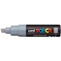 POSCA PAINT MARKER PC8K UNIBALL BROAD CHISEL TIP NO 37 8MM GREY