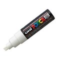 POSCA PAINT MARKER PC8K UNIBALL BROAD CHISEL TIP NO 1 8MM WHITE