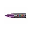 POSCA PAINT MARKER PC8K UNIBALL BROAD CHISEL TIP NO 12 8MM VIOLET