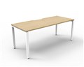 RAPID INFINITY DELUXE 1 PERSON PROFILE LEG SINGLE SIDED WORKSTATION 1200 X 750 X 730MM NATURAL OAK TOP  WHITE FRAME