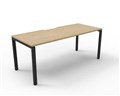RAPID INFINITY DELUXE 1 PERSON PROFILE LEG SINGLE SIDED WORKSTATION 1800 X 750 X 730MM NATURAL OAK TOP  BLACK FRAME