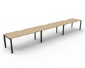RAPID INFINITY DELUXE 3 PERSON PROFILE LEG SINGLE SIDED WORKSTATION 1800 X 750 X 730MM NATURAL OAK TOP  BLACK FRAME
