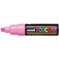 POSCA PAINT MARKER PC8K UNIBALL BROAD CHISEL TIP NO F2 8MM FLUORO FLUORESCENT PINK