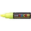 POSCA PAINT MARKER PC8K UNIBALL BROAD CHISEL TIP NO F2 8MM FLUORO FLUORESCENT YELLOW