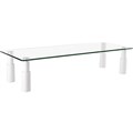 MONITOR STAND  RISER ERGOVIDA TEMPERED GLASS RECTANGULAR 580 X 210 X 130MM WHITE
