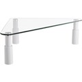 MONITOR STAND  RISER ERGOVIDA TEMPERED GLASS TRIANGULAR 580 X 210 X 130MM WHITE