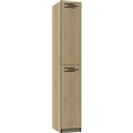 RAPIDLINE MELAMINE LOCKER 2 DOOR 1850 X 305 X 455MM NATURAL OAK LAMINATE BLACK EDGING