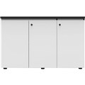 CUPBOARD CABINET RAPID INFINITY DELUXE 3 SWING DOOR 1200 X 450 X 730MM NATURAL WHITE LAMINATE BLACK RIGID EDGING