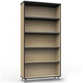 BOOKCASE SHELVING RAPID INFINITY 1800 X 900 X 315MM NATURAL OAK LAMINATE BLACK EDGING
