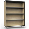 BOOKCASE SHELVING RAPID INFINITY 1200 X 900 X 315MM NATURAL OAK LAMINATE BLACK EDGING
