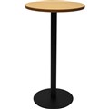 TABLE RAPIDLINE DRY BAR ROUND 600 X 1050MM BEECH COLOURED TABLE TOP  BLACK POWDER COAT BASE
