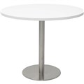 TABLE RAPIDLINE ROUND DISC BASE 900MMR X 755MMH NATURAL WHITESTAINLESS STEEL