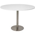 TABLE RAPIDLINE ROUND DISC BASE 1200MMR NATURAL WHITESTAINLESS STEEL