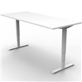 RAPIDLINE BOOST HEIGHT ADJUSTABLE WORKSTATION 1200 X 750MM SCALLOP TOP NATURAL WHITEWHITE