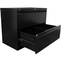 GO LATERAL FILING CABINET 2 DRAWER HEAVY DUTY 705 X 900 X 473MM BLACK