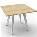 RAPIDLINE ETERNITY SQUARE TABLE 900 X 900MM NATURAL OAK  WHITE SATIN