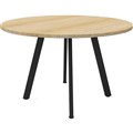 RAPIDLINE ETERNITY ROUND TABLE 1200MM NATURAL OAK  BLACK