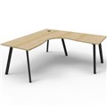 RAPIDLINE ETERNITY CORNER WORKSTATION 1 PERSON 1800 X 1500MM NATURAL OAK  BLACK