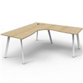 RAPIDLINE ETERNITY CORNER WORKSTATION 1 PERSON 1800 X 1500MM NATURAL OAK  WHITE SATIN