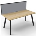 RAPIDLINE ETERNITY WORKSTATION 1 PERSON 1500 X 750MM WITH SCREEN NATURAL OAK  BLACK