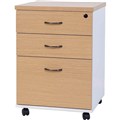 PEDESTAL DRAWER MOBILE OXLEY 3 DRAWERS LOCKABLE OAKWHITE