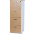 OXLEY FILING CABINET 4 DRAWER 475 X 550 X 1339MM OAK  WHITE