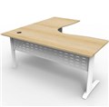 RAPID SPAN DELUXE CORNER WORKSTATION METAL MODESTY PANEL 1800 X 1800 X 730MM NATURAL OAK  WHITE