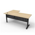 DESK RAPID SPAN DELUXE CORNER WORKSTATION METAL WITH MODESTY PANEL 1800 X 1200 X 750MM NATURAL OAKBLACK