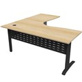 RAPID SPAN DELUXE CORNER WORKSTATION METAL MODESTY PANEL 1800MM X 1500MM X 750MM NATURAL OAKBLACK
