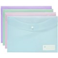DOCULOPE WALLET MARBIG BUTTON CLOSURE A4 PASTEL ASSORTED 12PK