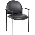 YS DESIGN YS11A PU STACKING VISITORS CHAIR MEDIUM BACK ARMS PU BLACK