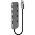 USB HUB LINDY 43309 4PORT HUB USBA 30 WITH ONOFF SWITCHES 310MM GREY
