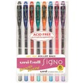UNIBALL UM120 SIGNO GEL INK ROLLERBALL PEN 07MM ASSORTED WALLET 8PK