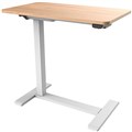 DESK MOBILE SIT  STAND MALMO ELECTRIC 700 X 400MM WHITE BASE TIMBER TOP