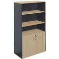 CUPBOARD CABINET SHELVING WALL UNIT RAPID WORKER LOCKABLE 1800 X 900 X 450MM OAKIRONSTONE