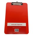 CLIPBOARD A4 WITH METAL CLIP RED