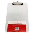 CLIPBOARD PLASTIC ACRYLIC WITH METAL CLIP A4 CLEAR