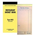RESTAURANT DOCKET BOOK CARBONLESS DUPLICATE 002 LONG 50 LEAVES 10PK