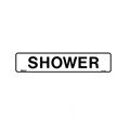 SIGN  SHOWER  SELF ADHESIVE VINYL 200MM X 45MM BLACK  WHITE 