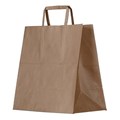 BROWN LARGE DELIVERY PAPER BAG WITH FLAT HANDLE 350MML X 370MMH 230MM GUSSET EACH50 PACK150