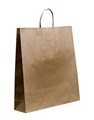 BAG BROWN PAPER BAG WITH TWISTED PAPER HANDLE LARGE 500MM X 450MM 120MM GUSSET EACH50 PACK250