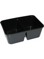 CONTAINER RECTANGLE MICROWAVABLE PP 800ML 2 COMPARTMENTS BLACK 500PK