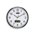 CARVEN CL285SLCD WALL CLOCK 285MM LCD DATE SILVER RIM