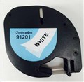 GENERIC COMPATIBLE DYMO 91201 LETRATAG LABEL TAPE 12MM X 4M BLACK ON WHITE PLASTIC TAPE