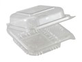 BURGER PACK SMALL PLASTIC CLEAR HINGED LID 137X137X67MM EACH125 PACK250