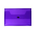DOCUMENT WALLET PLASTIC WITH VELCRO FOOLSCAP PURPLE