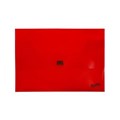 DOCUMENT WALLET PLASTIC WITH VELCRO FOOLSCAP RED